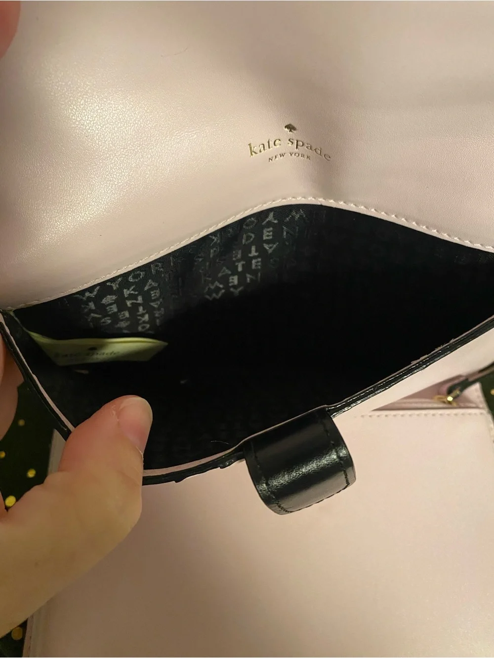 EUC kate spade Black Leather Fold-Over Wallet Clutch